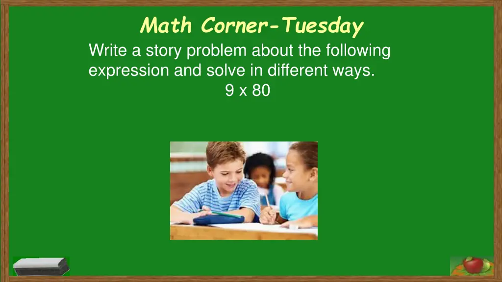 math corner tuesday write a story problem about