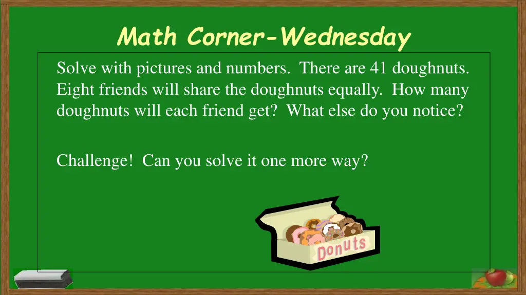 math corner wednesday solve with pictures