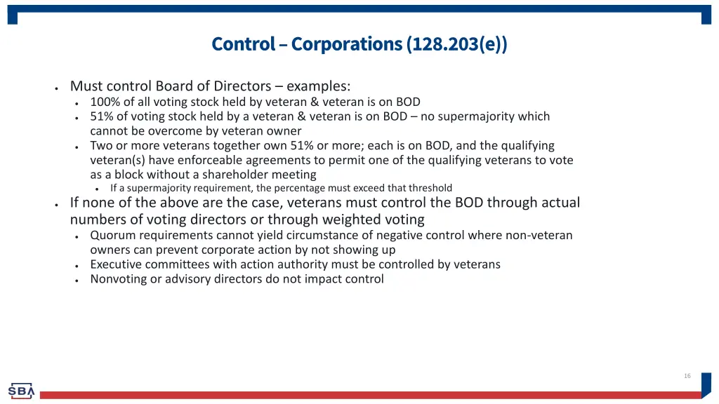 control corporations 128 203 e