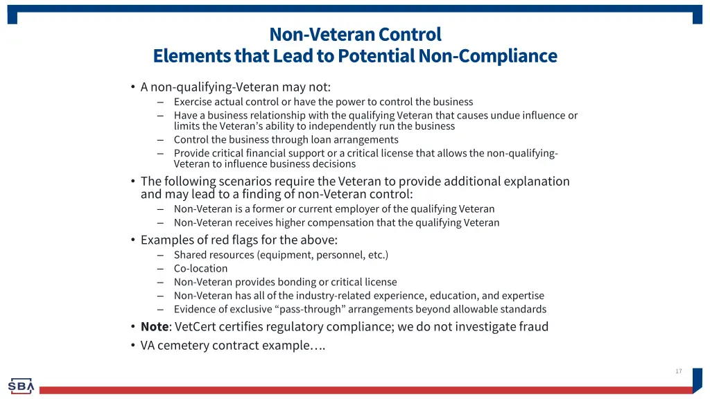 non veteran control