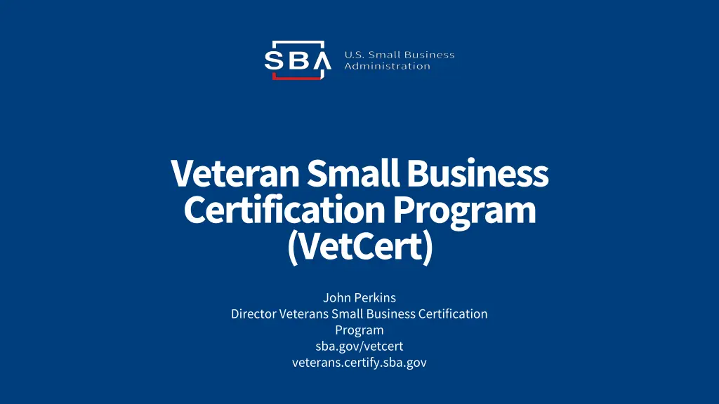 veteran small business certification program