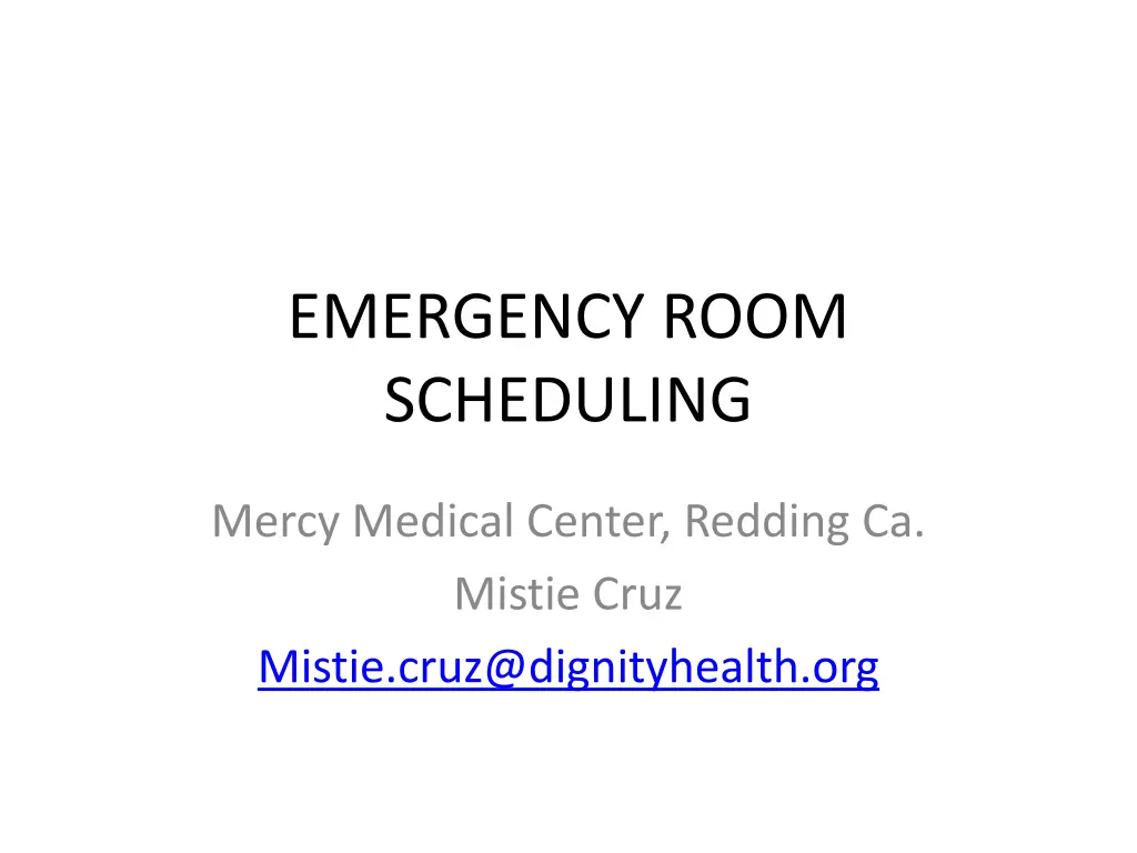 emergency room scheduling