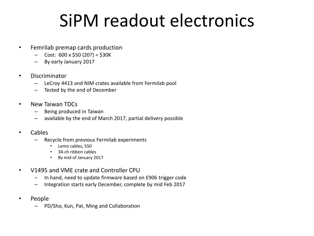 sipm readout electronics