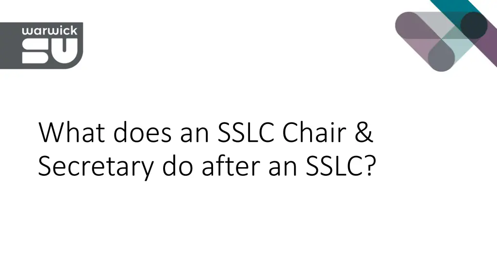 what does an sslc chair secretary do after an sslc