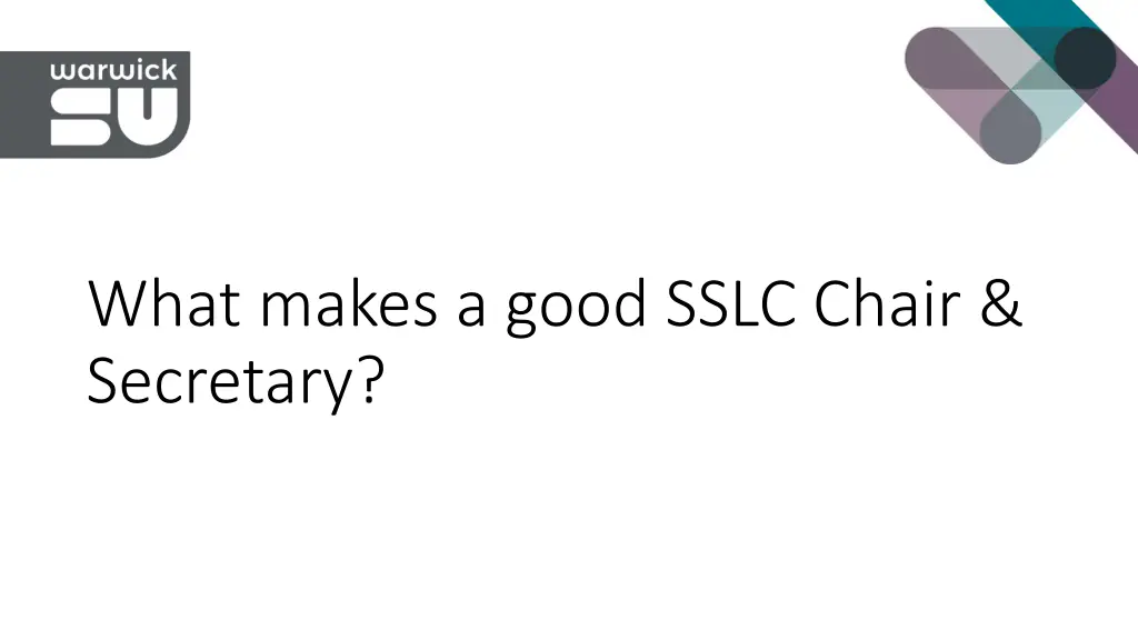 what makes a good sslc chair secretary