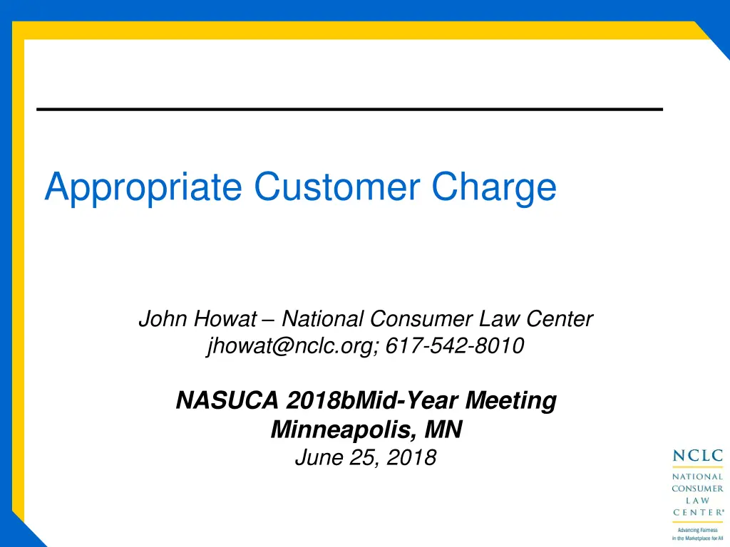 appropriate customer charge