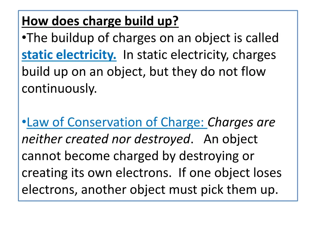 how does charge build up the buildup of charges