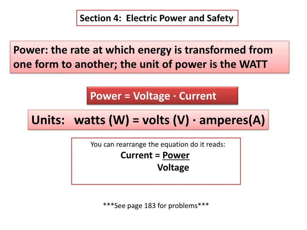 section 4 electric power and safety