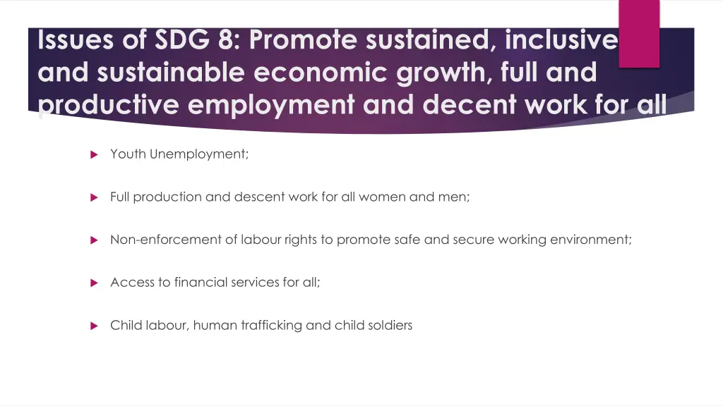 issues of sdg 8 promote sustained inclusive
