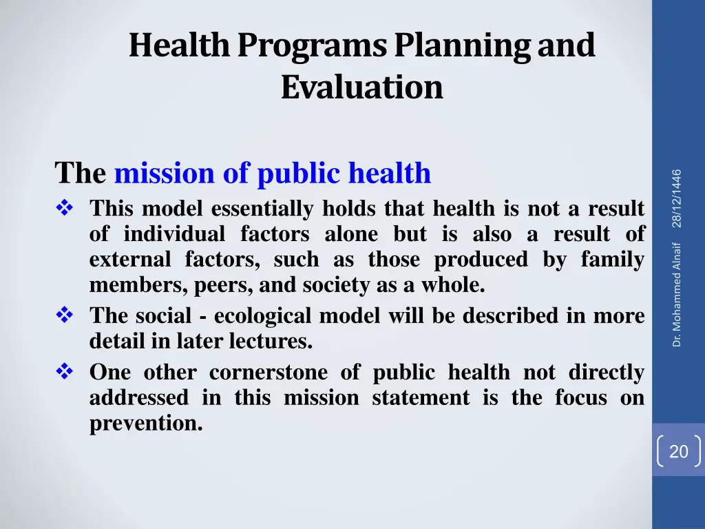 health programs planning and evaluation 18