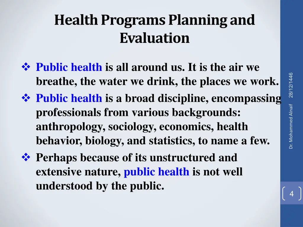 health programs planning and evaluation 2