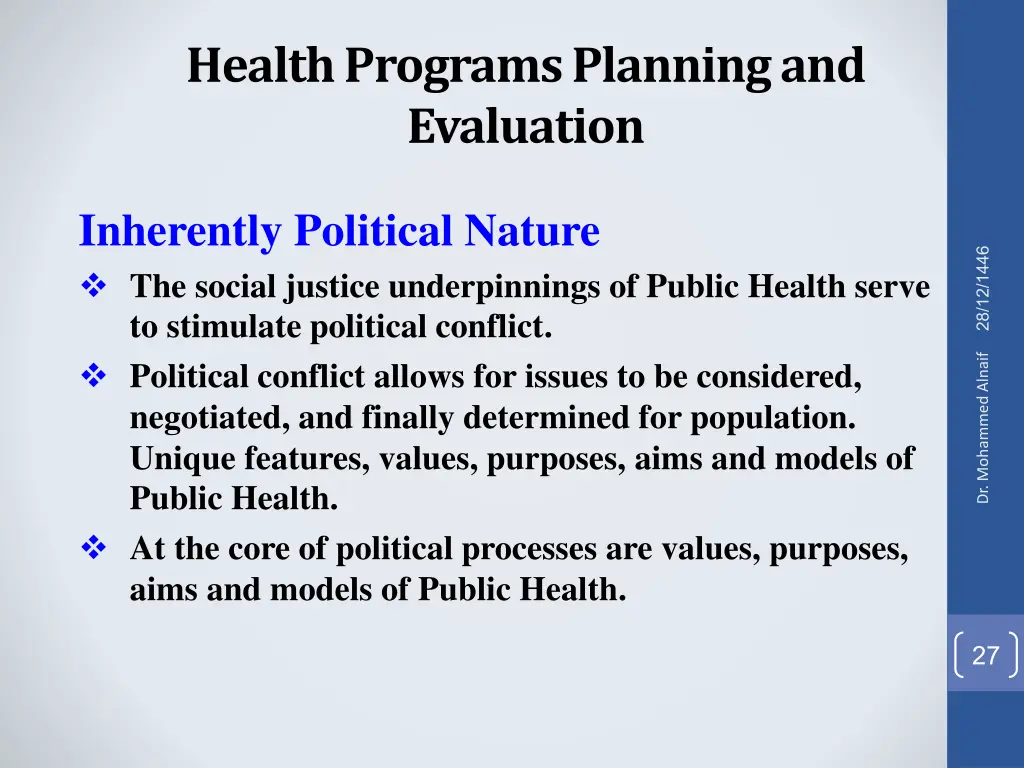 health programs planning and evaluation 23