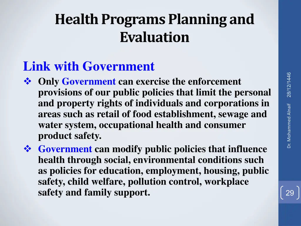 health programs planning and evaluation 25