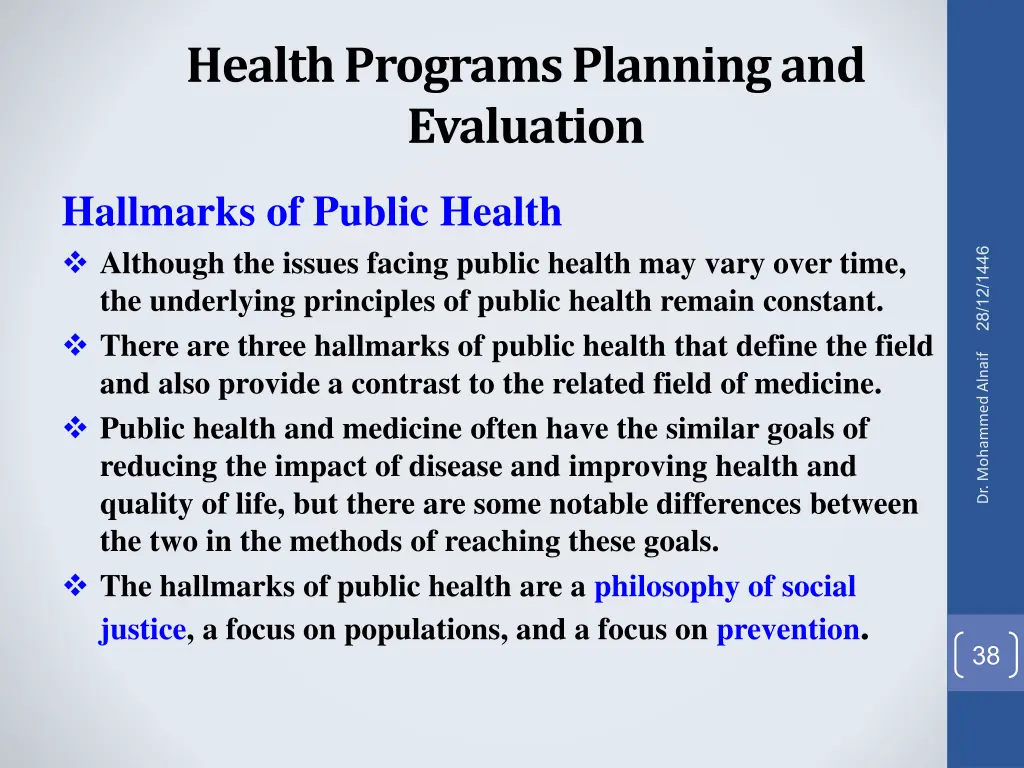 health programs planning and evaluation 29