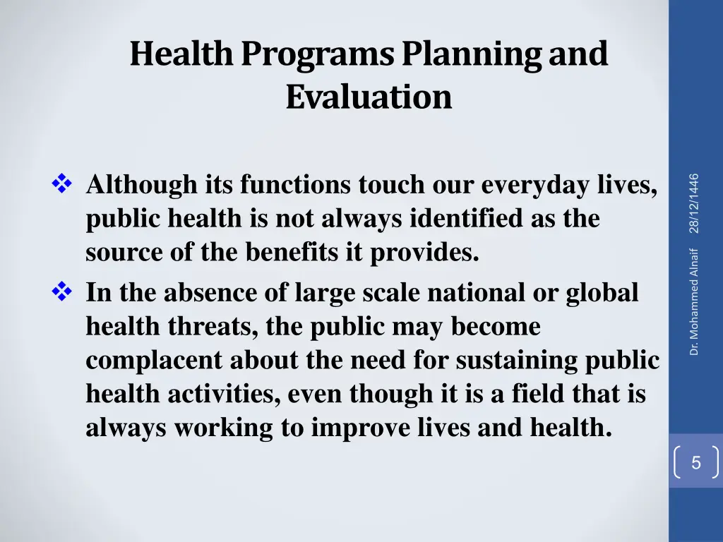 health programs planning and evaluation 3