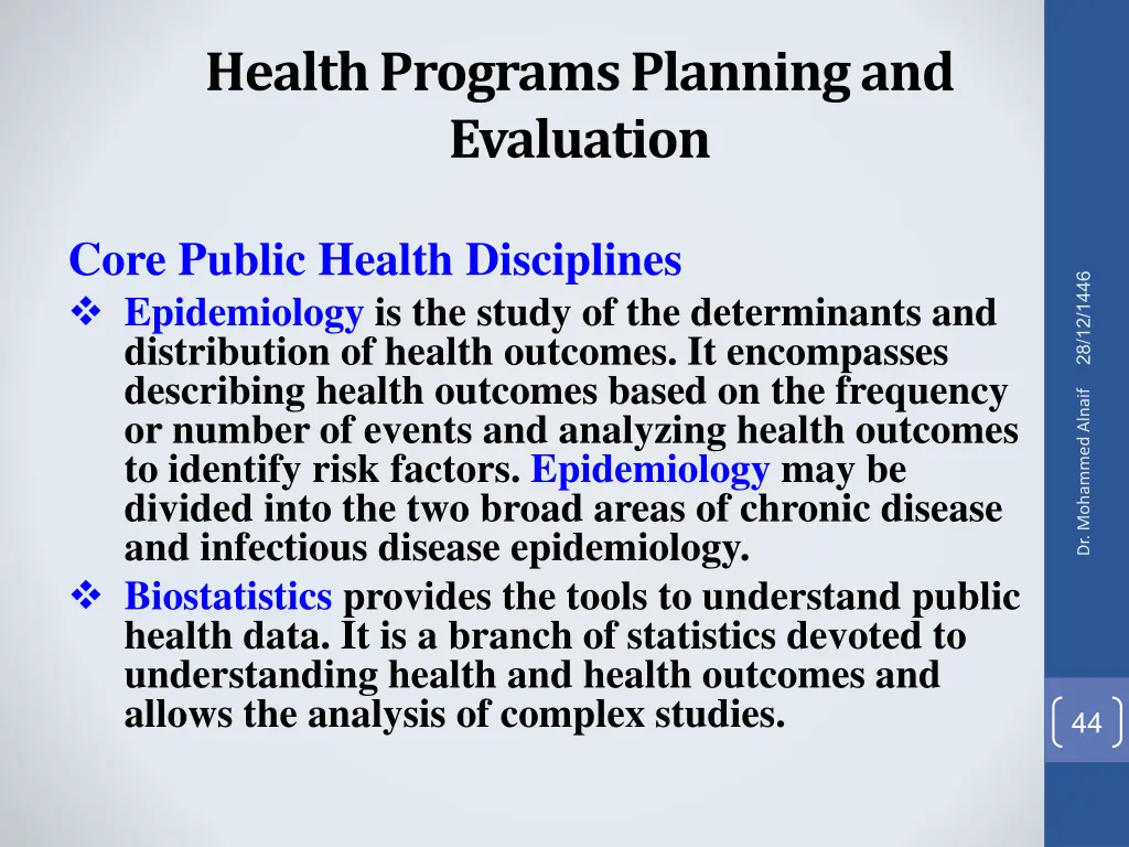 health programs planning and evaluation 34