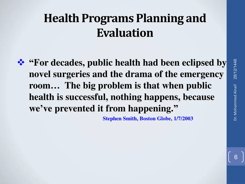 health programs planning and evaluation 4