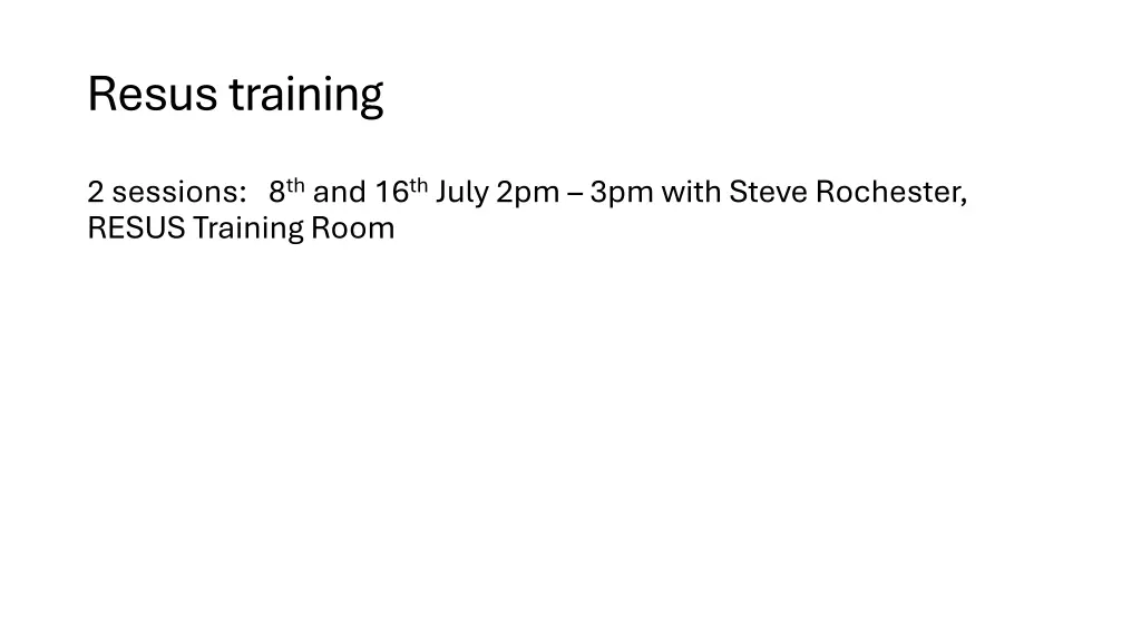 resus training