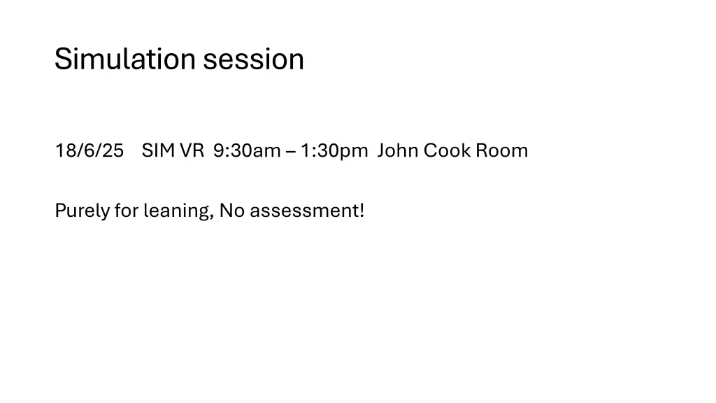 simulation session