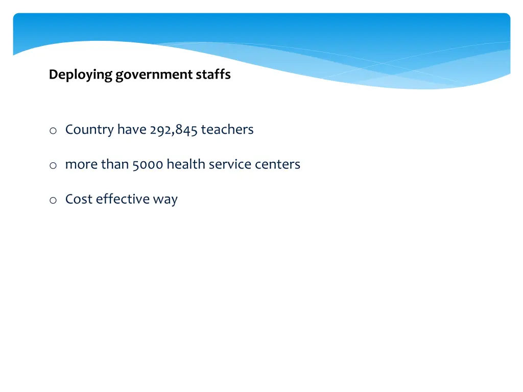 deploying government staffs