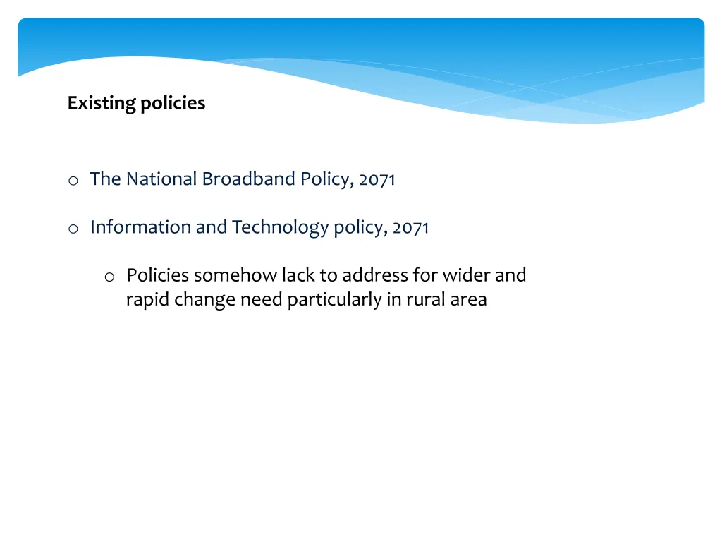 existing policies