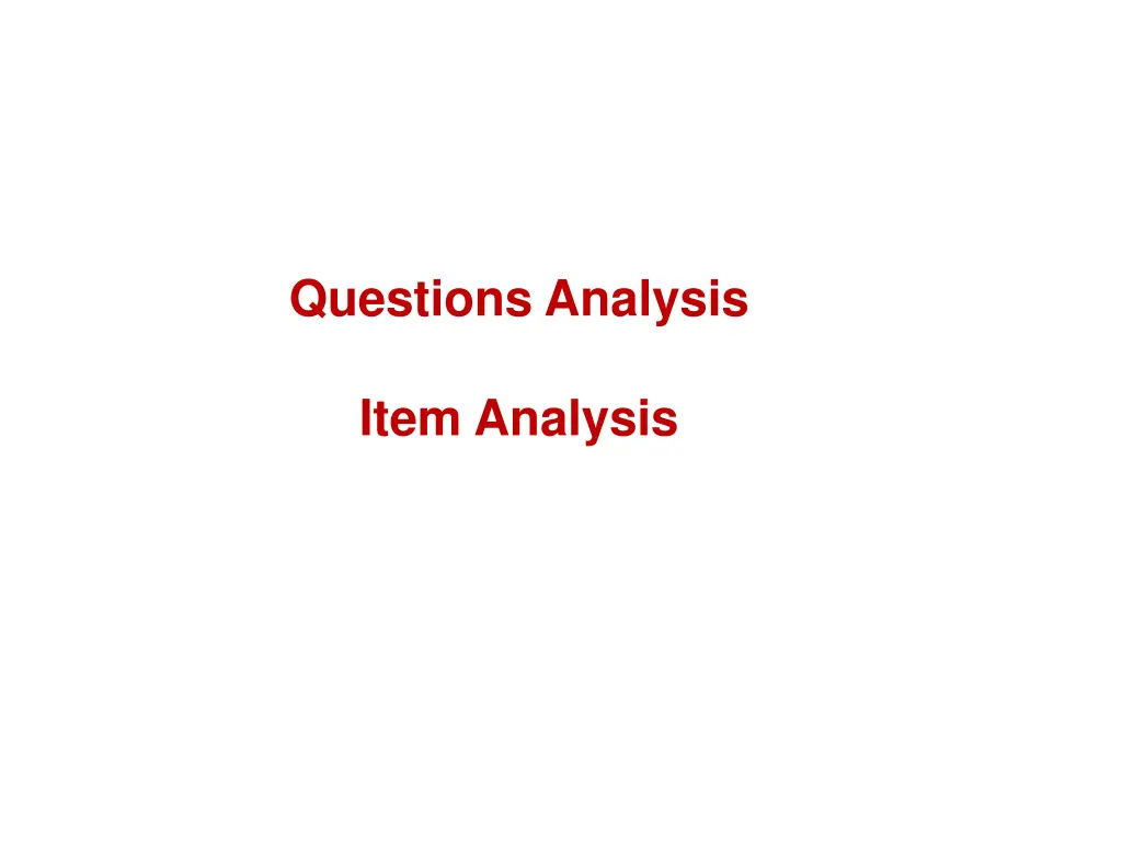 questions analysis