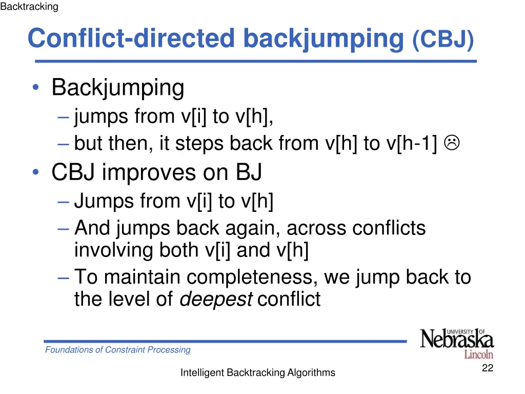 backtracking conflict directed backjumping cbj