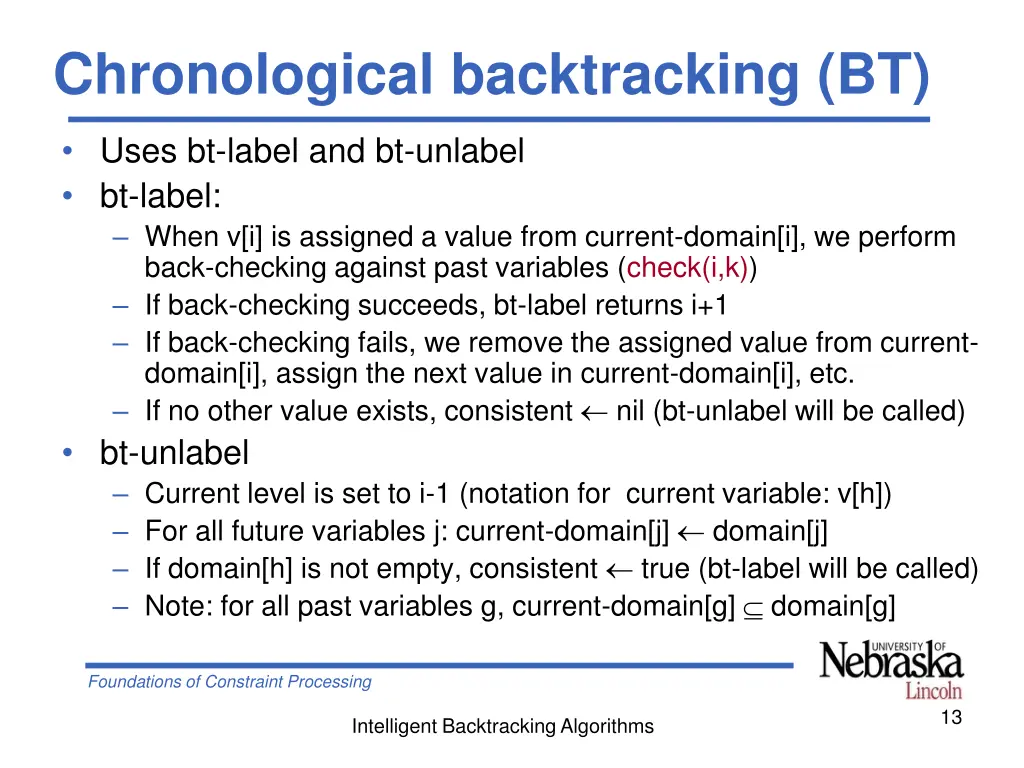 chronological backtracking bt