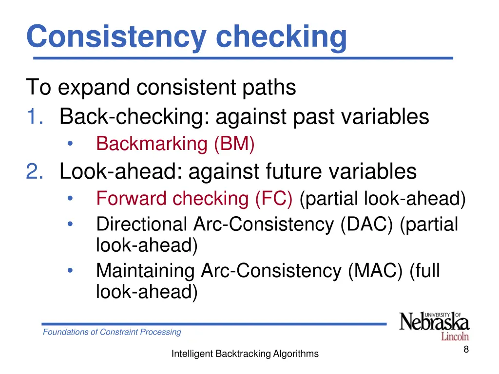 consistency checking