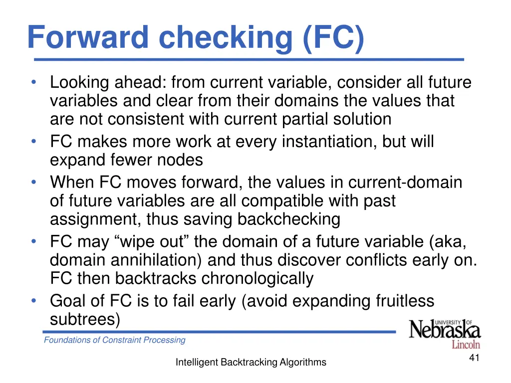 forward checking fc