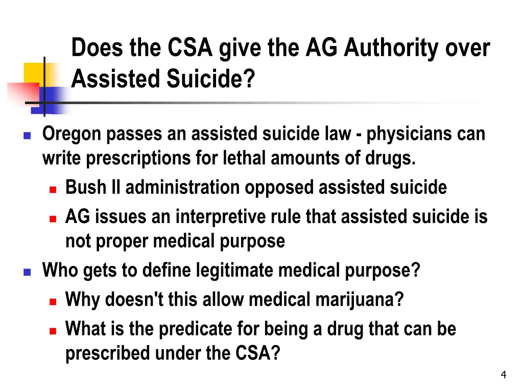 does the csa give the ag authority over assisted