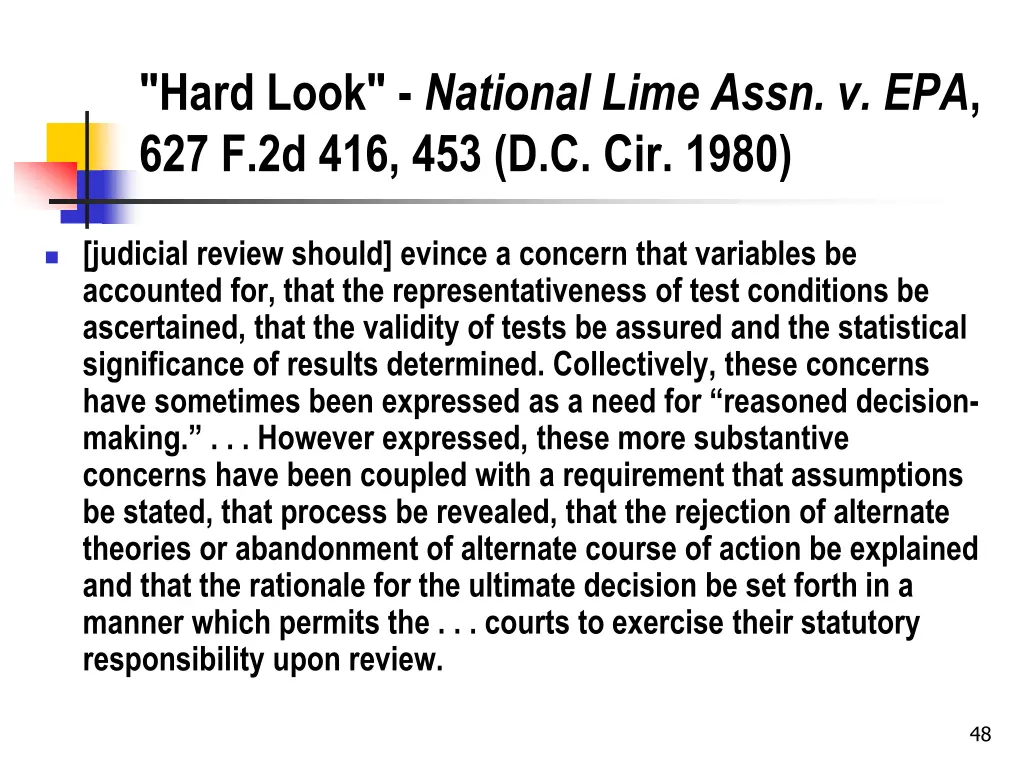hard look national lime assn
