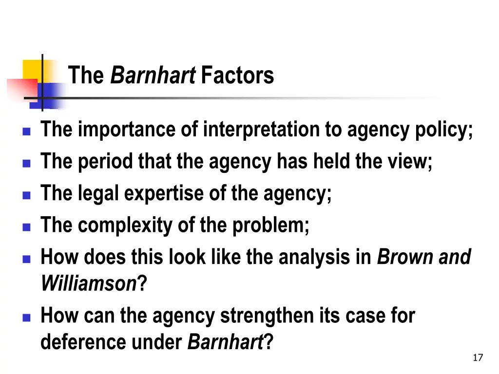 the barnhart factors