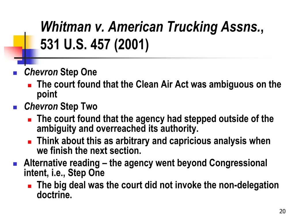 whitman v american trucking assns 531 u s 457 2001