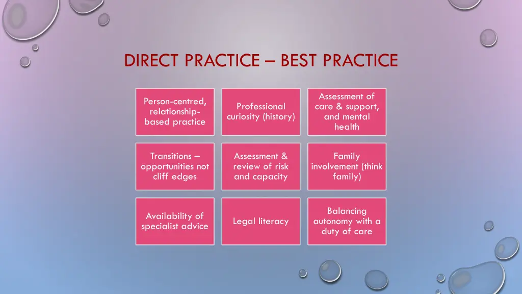 direct practice best practice