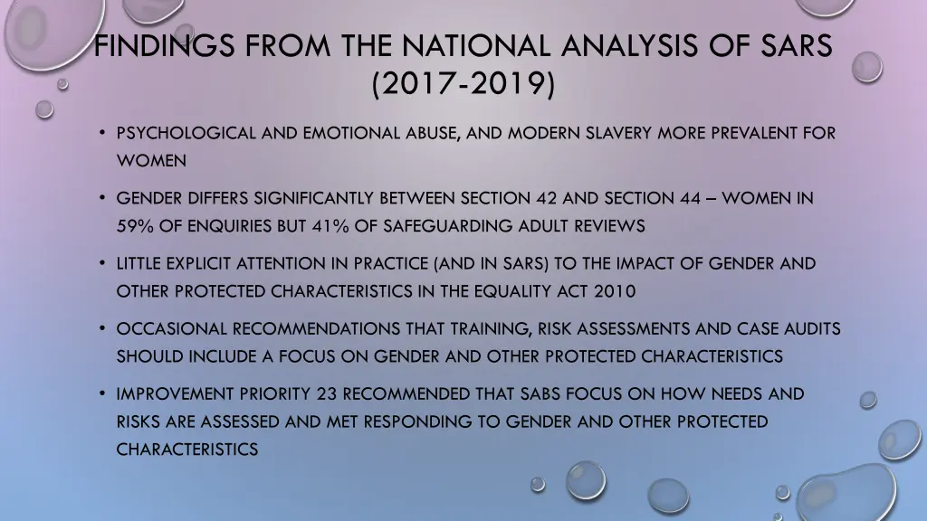 findings from the national analysis of sars 2017