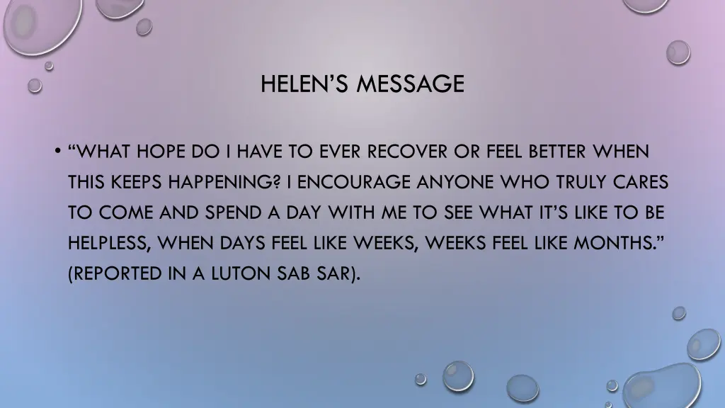 helen s message