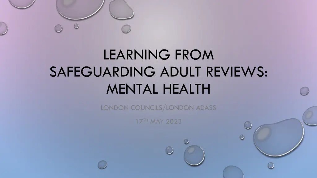 learning from safeguarding adult reviews mental