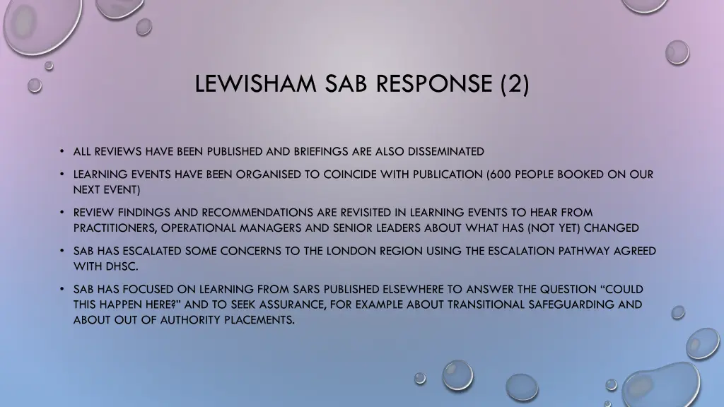 lewisham sab response 2