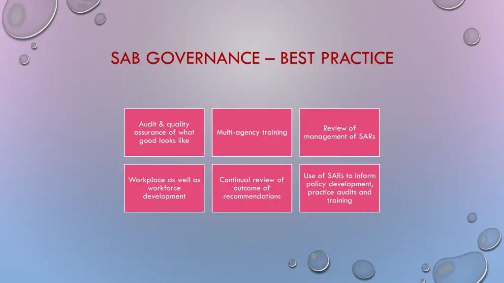 sab governance best practice