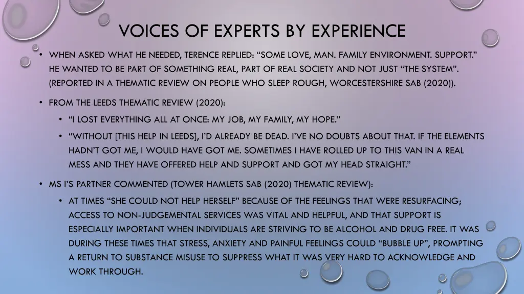 voices of experts by experience