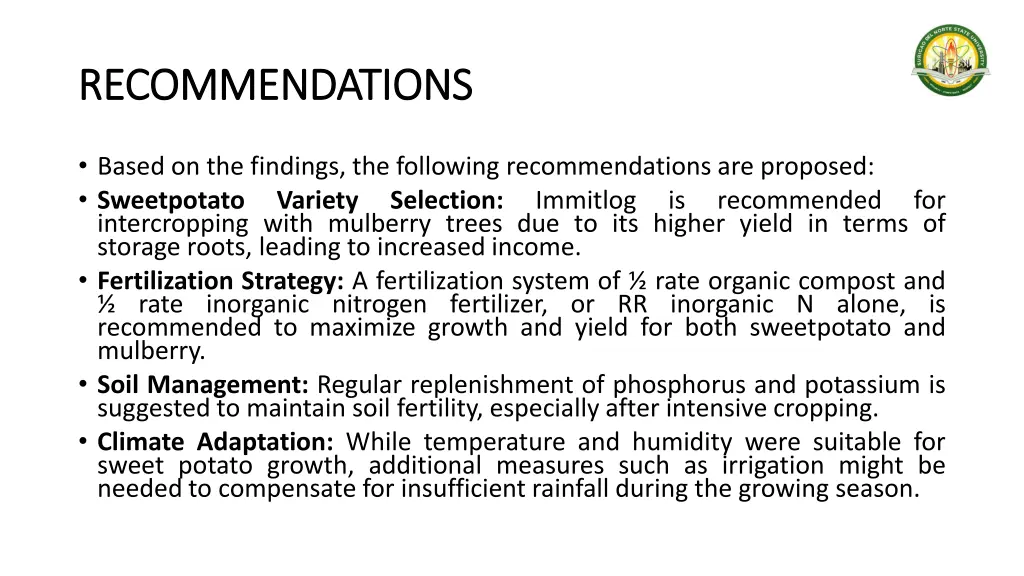 recommendations recommendations