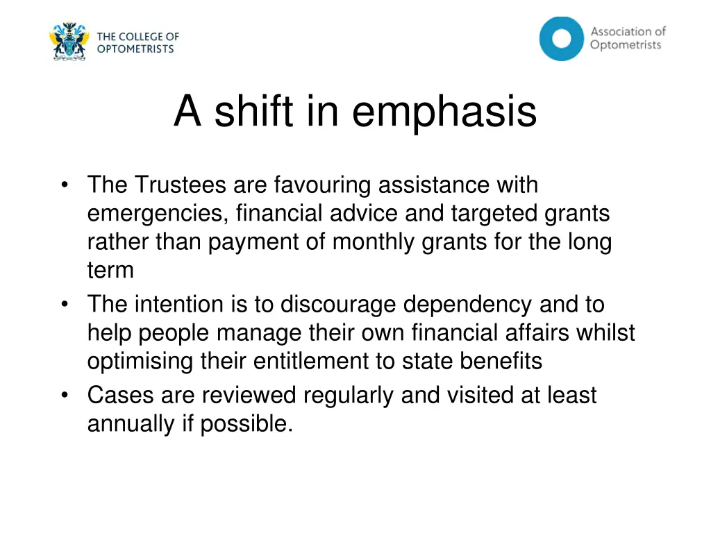 a shift in emphasis