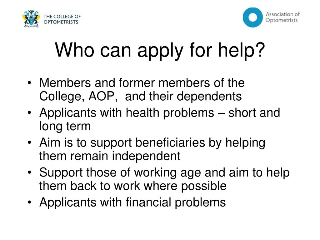 who can apply for help