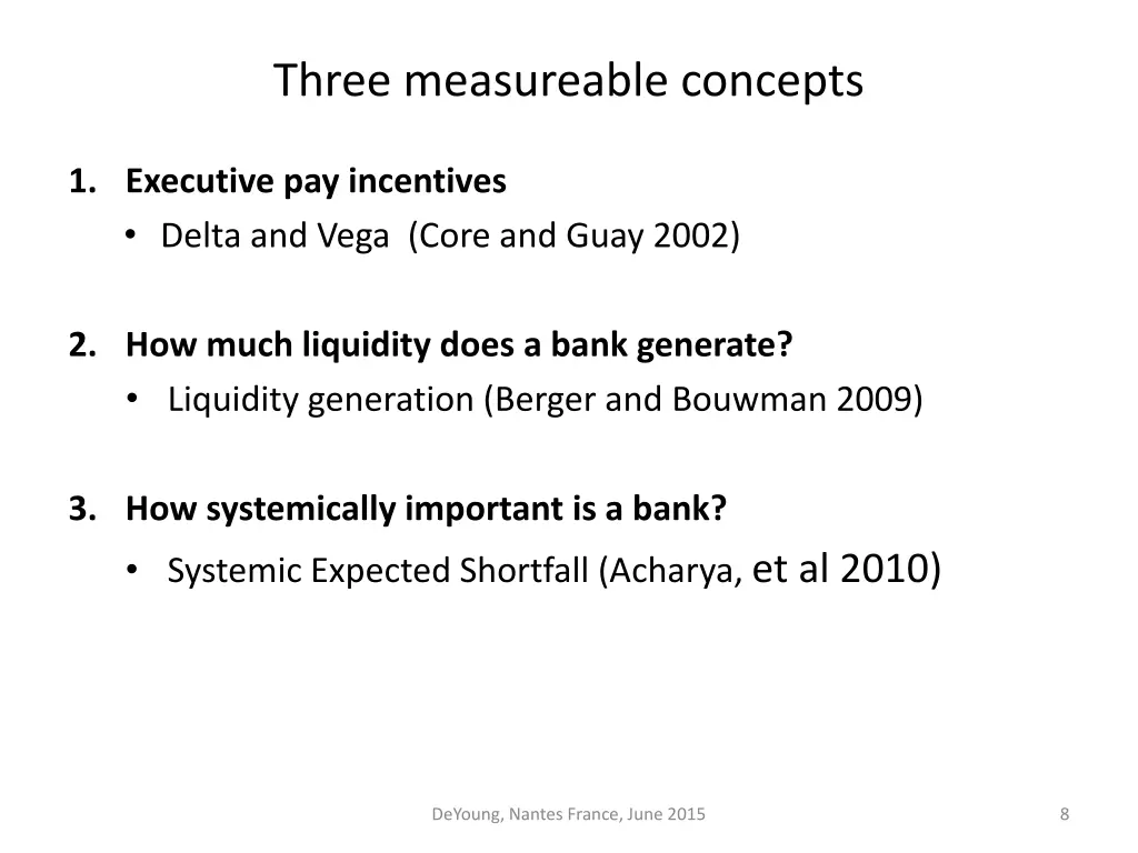 three measureable concepts