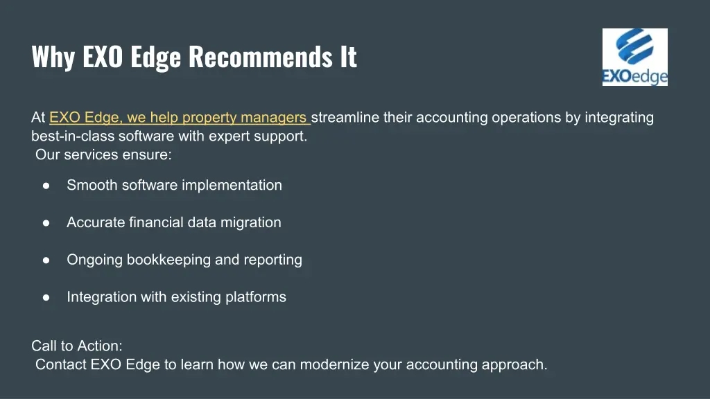 why exo edge recommends it