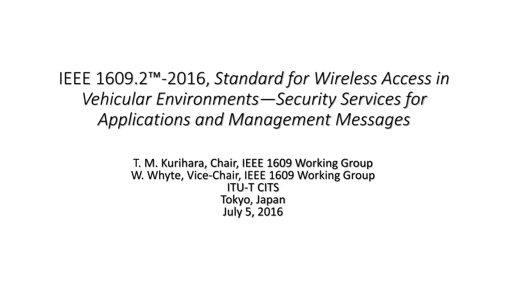 ieee 1609 2 2016 standard for wireless access