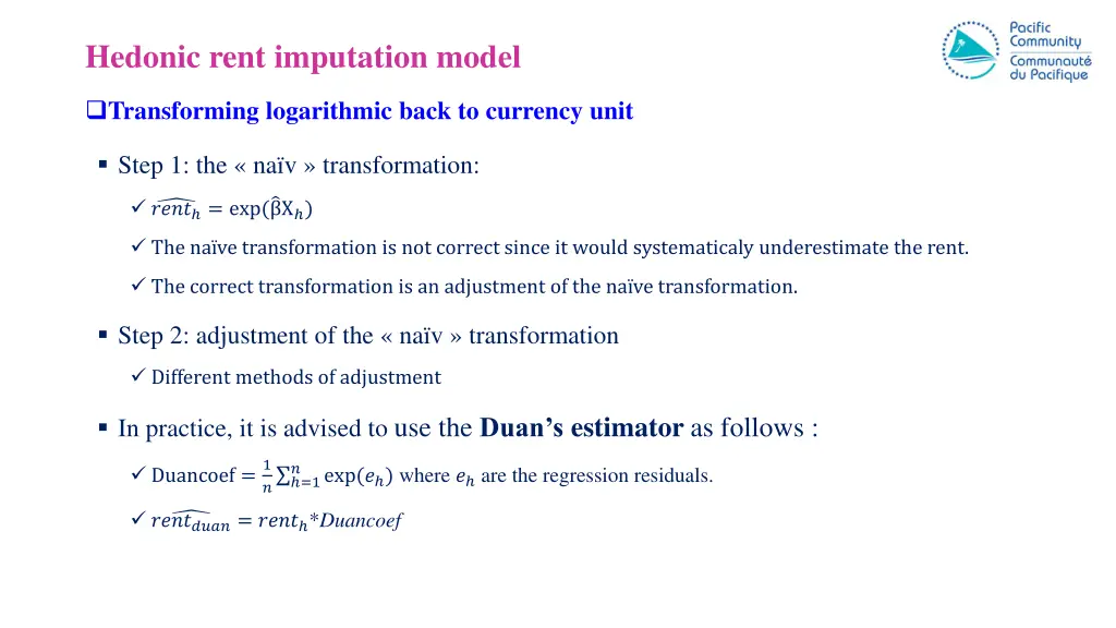 hedonic rent imputation model 1
