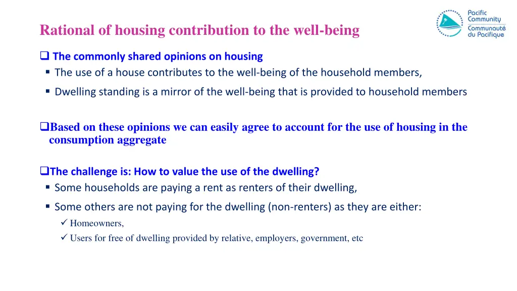 rational of housing contribution to the well being
