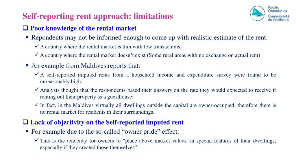 self reporting rent approach limitations poor